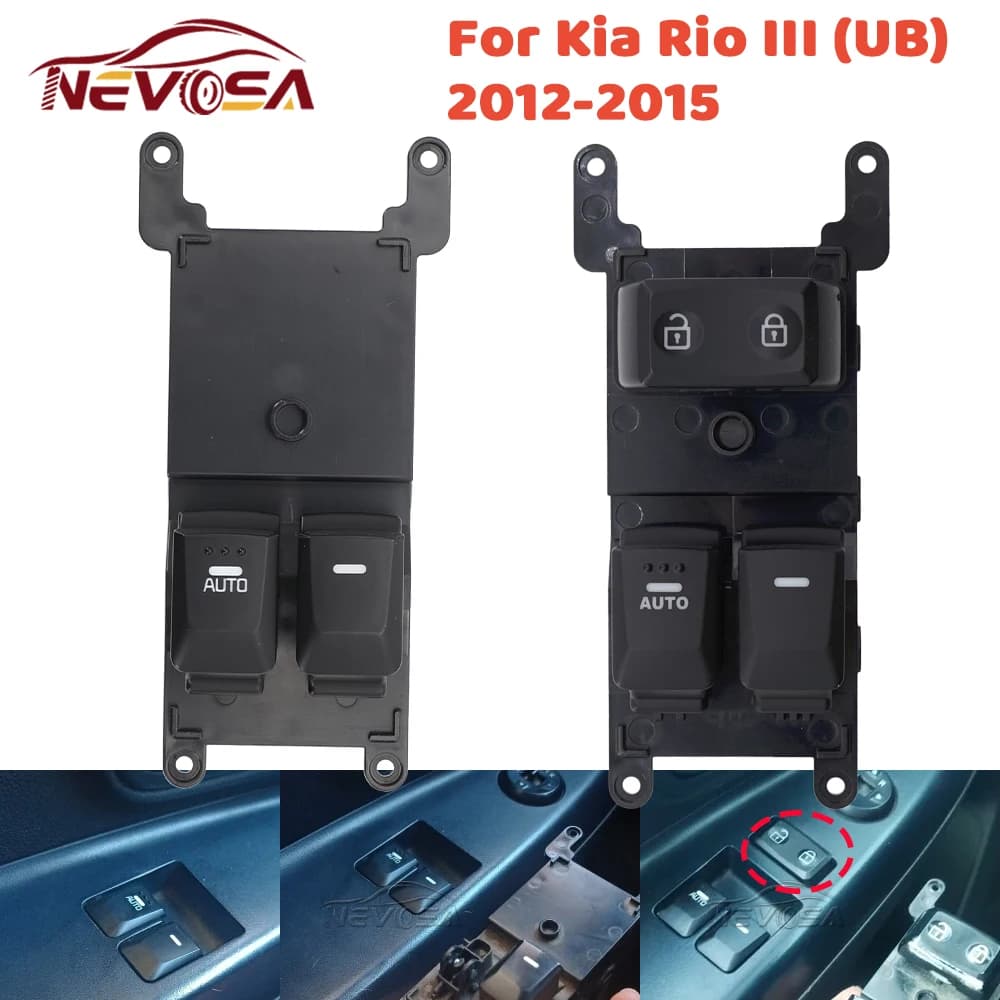 LHD Per Kia Rio UB III 2012 2013 2014 2015 Interruttore di Controllo Della Finestra di Energia Elettrica 93570-1W046 93570-1W000 Driver Della Mano Sinistra
