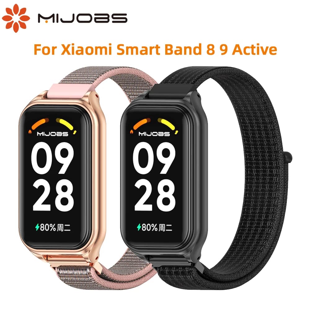 Mi Band 8 9 Active Strap per Xiaomi Smart Band 8 Active bracciale versione globale cinturino in Nylon con cinturino Miband 8 Active Wristband