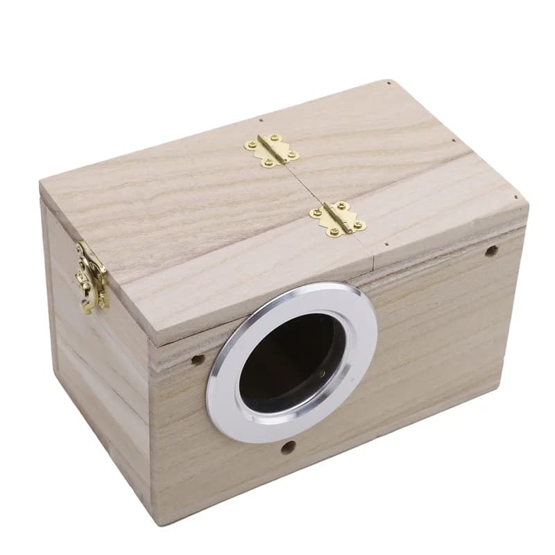 Design semplice Parrocchetto Cockatiel Casetta per uccelli Nido Facile da pulire Casa per pappagalli Bordi lisci Scatola per nidificazione per parrocchetti Forniture per uccelli