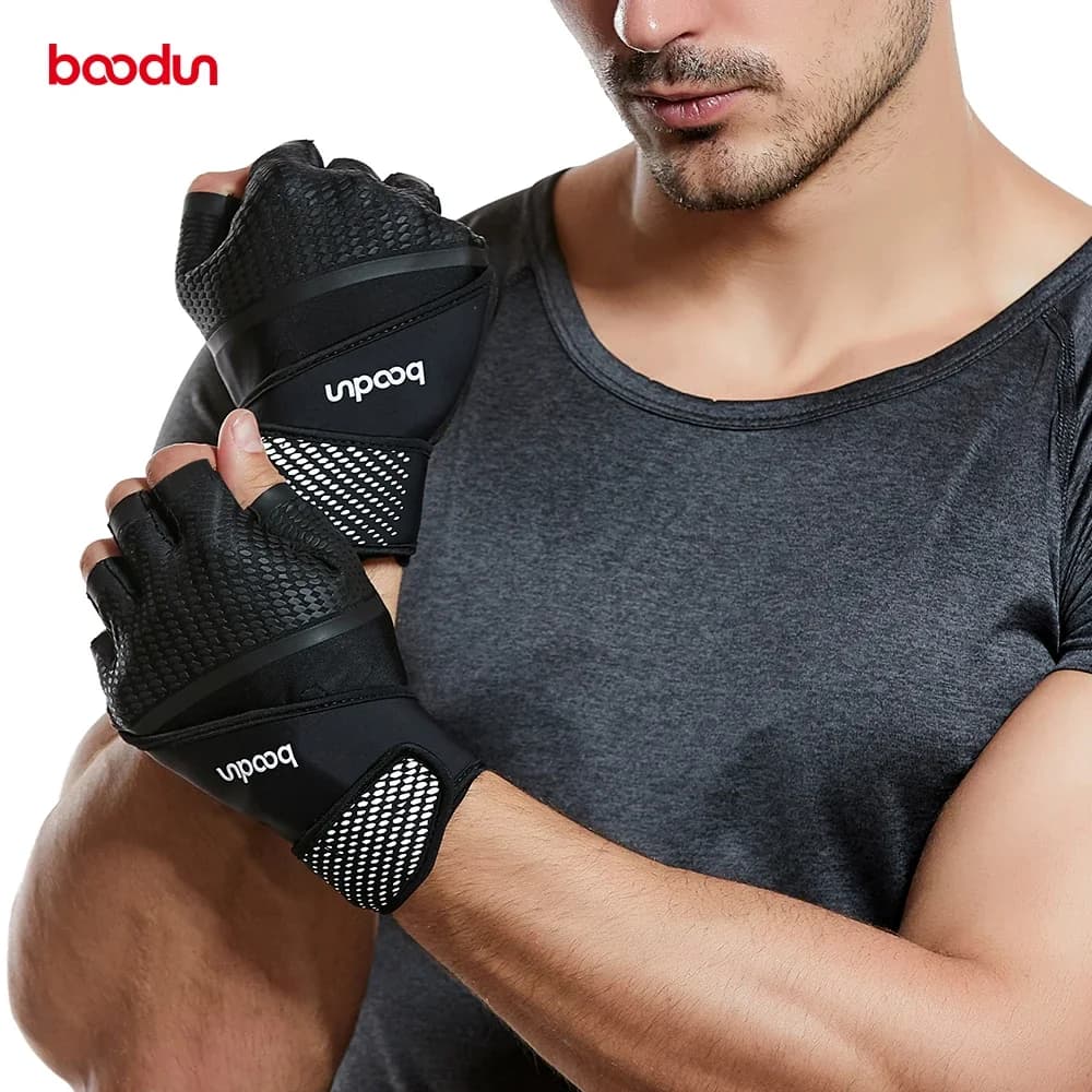 Half Finger Gym Sports Gloves, anti Slip and Wear-Resistant Extended Wrist Protection Gloves wrist straps gym wrist guard