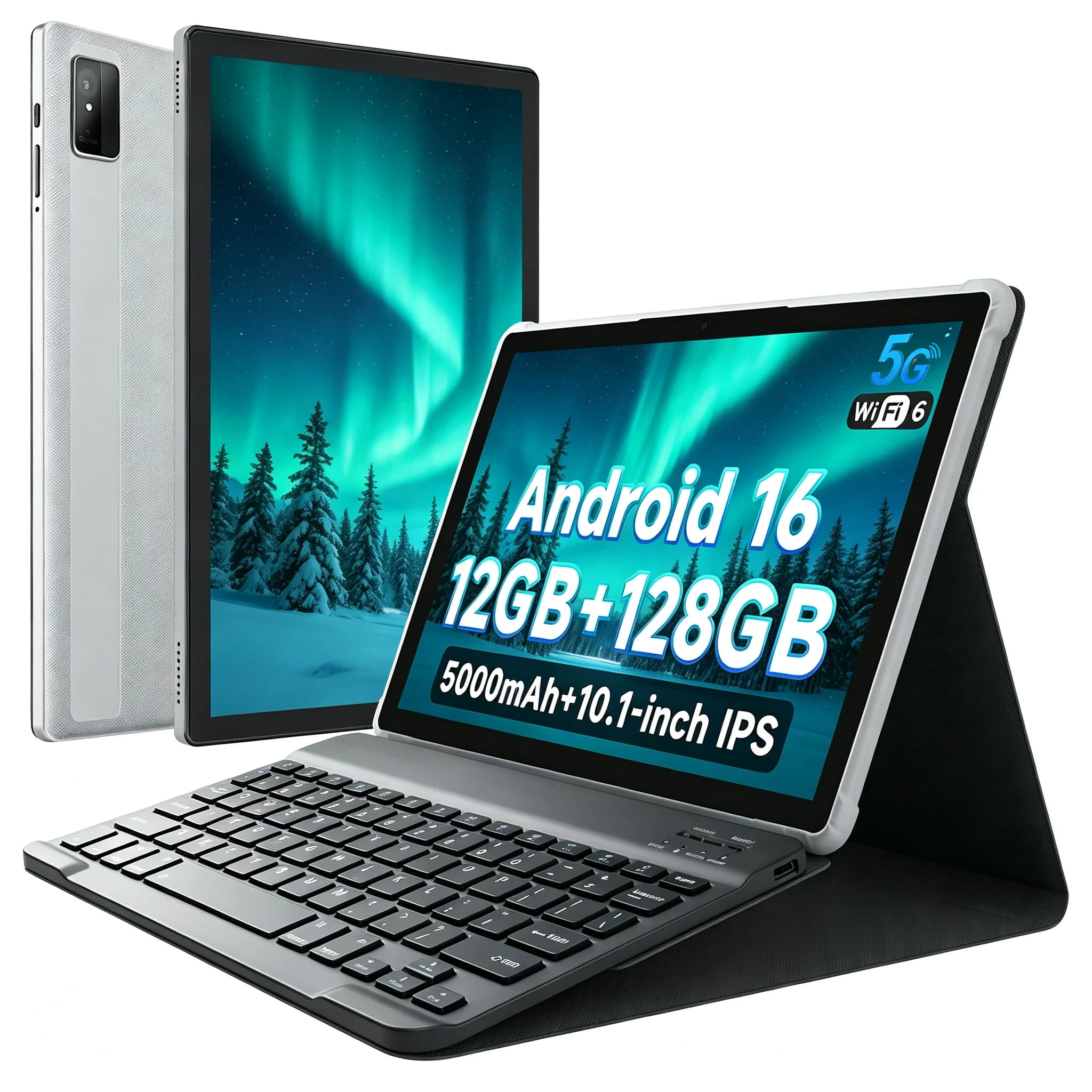 Paitanry Tablet PC Android 15 da 10 Pollici, Octa Core, 8GB RAM, 64GB ROM, WiFi, Bluetooth, GMS, Google Play, Doppia Fotocamera, GPS, Tablet Educativo