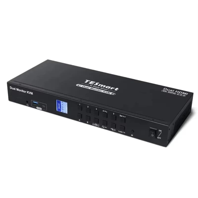 Switch KVM a 4 porte 4K 60HZ Passsthrough USB 3.0 Docking station a matrice HDMI 4x2 per 4 PC Controllo 2 monitor
