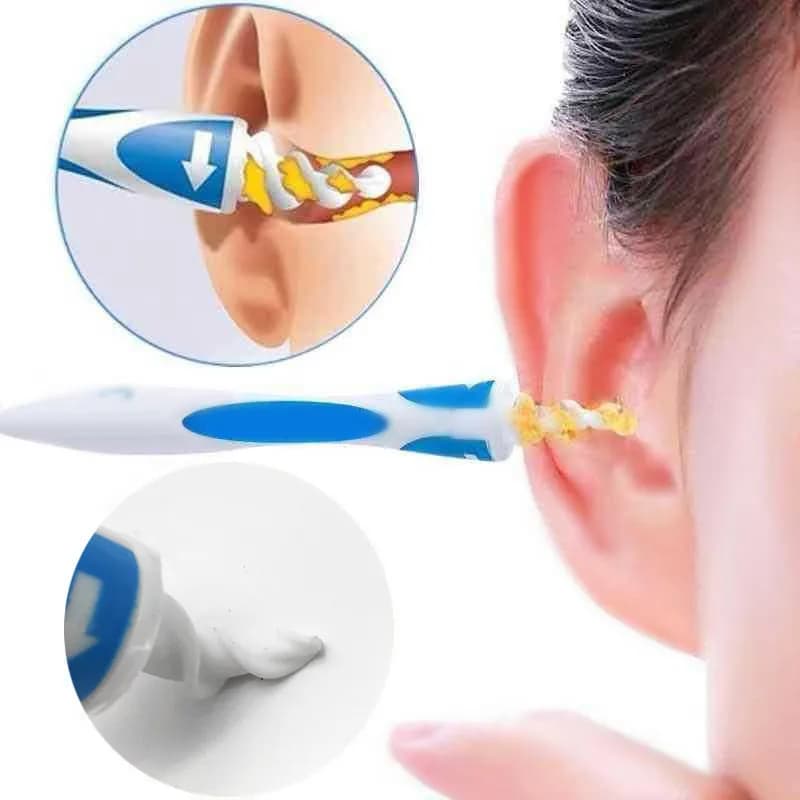 Strumento per la rimozione del cerume Detergente per orecchie a spirale con silicone morbido 16 punte di ricambio semplicemente da agarrare Estratto Cura della pulizia delle orecchie del cerume