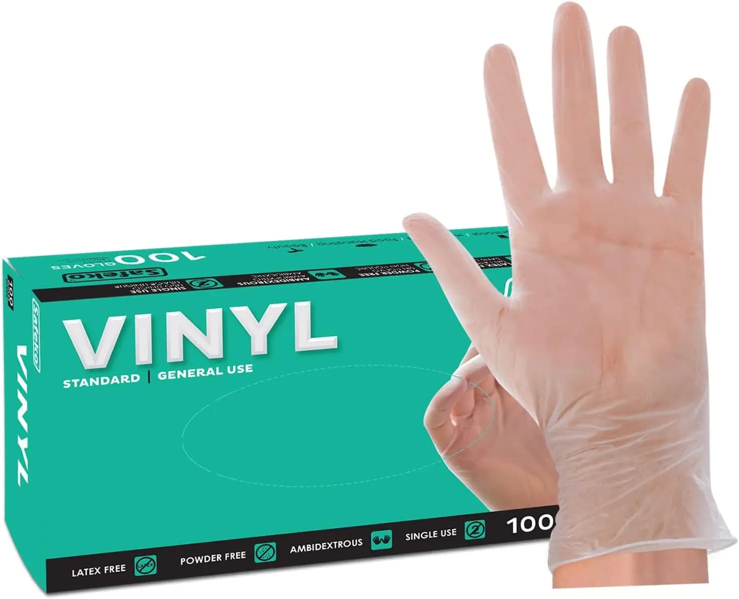 Disposable Clear Vinyl Gloves for General Use – Powder Free and Latex Free