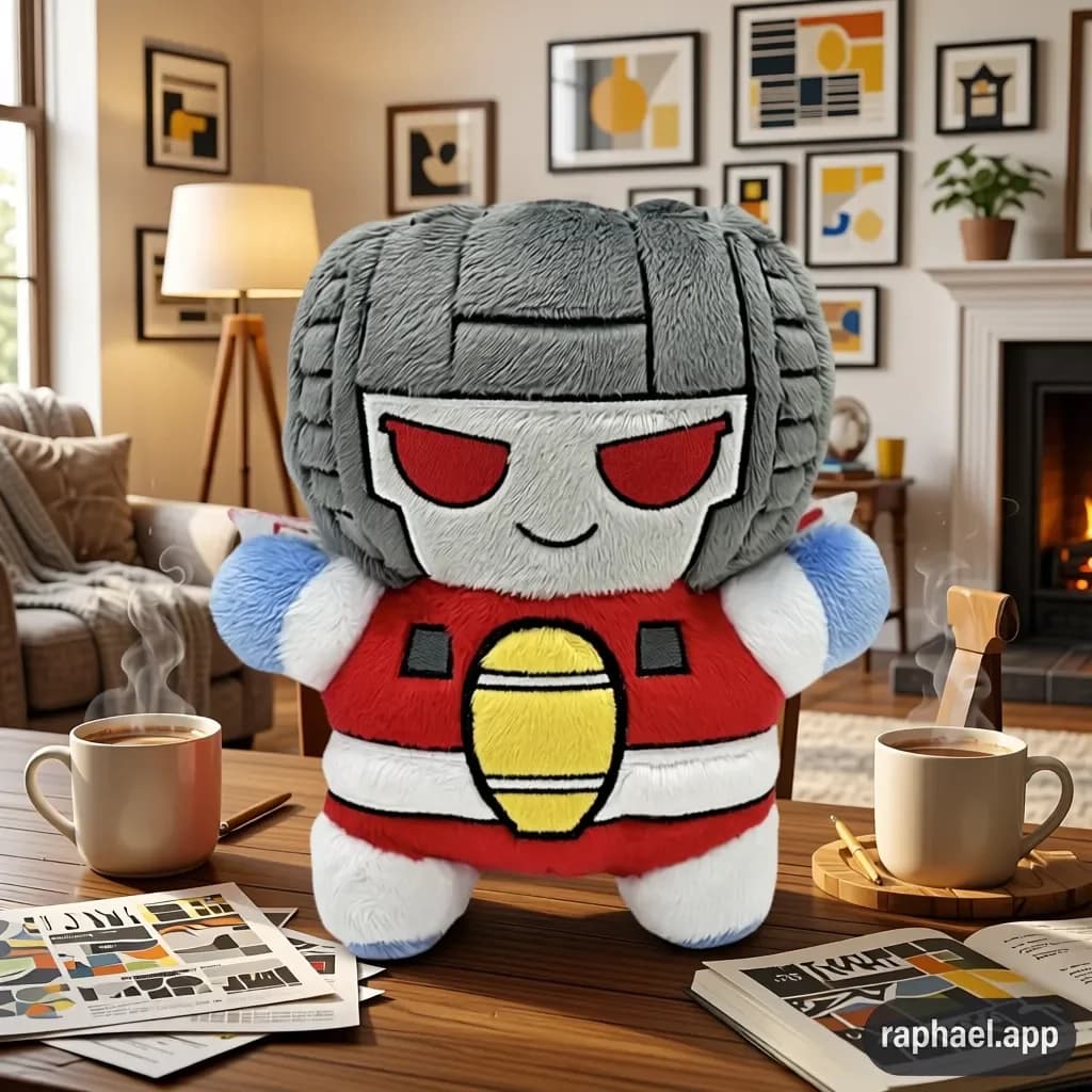 Peluche Kawaii Transformers Starscream, Bambola di Peluche Cartoon, Serie Trasformabile, Regalo di Compleanno e Natale per Ragazzi