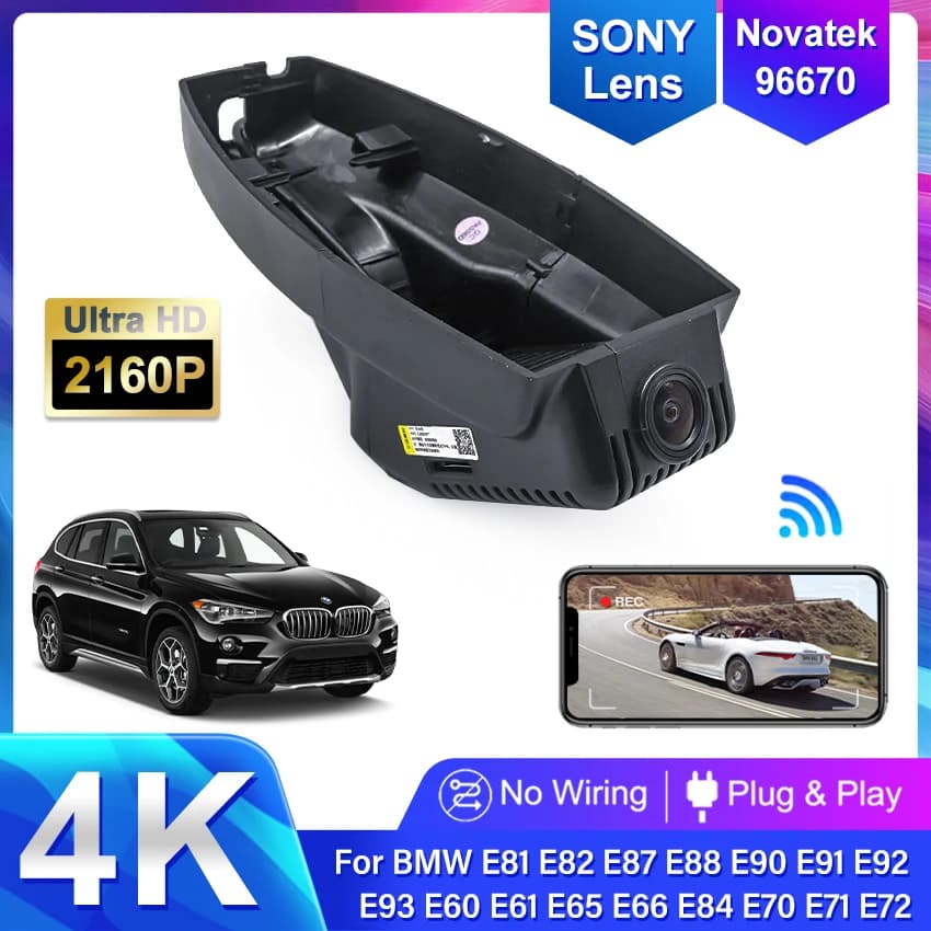 Plug and Play 4K 2160P Auto DVR Camera Dash Cam For BMW E81 E82 E87 E88 E90 E91 E92 E93 E60 E65 E66 E84 E70 E71 E72 DashCam