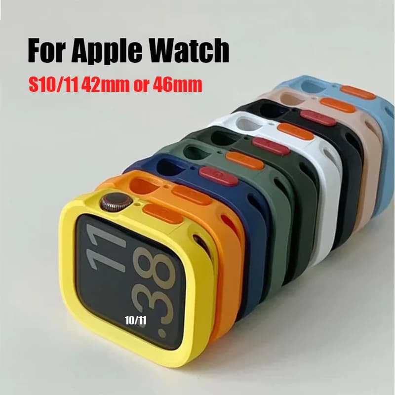 Custodia morbida in silicone per paraurti per Apple Watch 10 9 8 7 6 SE 5 Cover opaca antigoccia per iwatch 49mm 41mm 42mm 46mm 40mm 44mm 45 mm