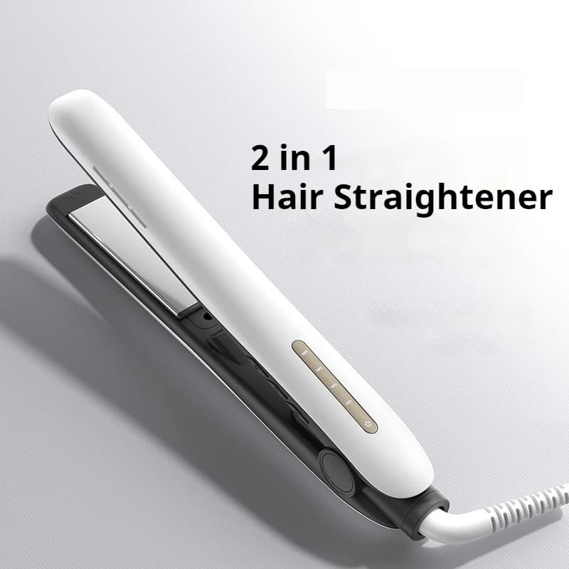 Piastra per capelli lisciante – Piastra da viaggio 2-in-1 per lisciare e arricciare, con piastre in ceramica a ioni negativi professionali per capelli meno crespi
