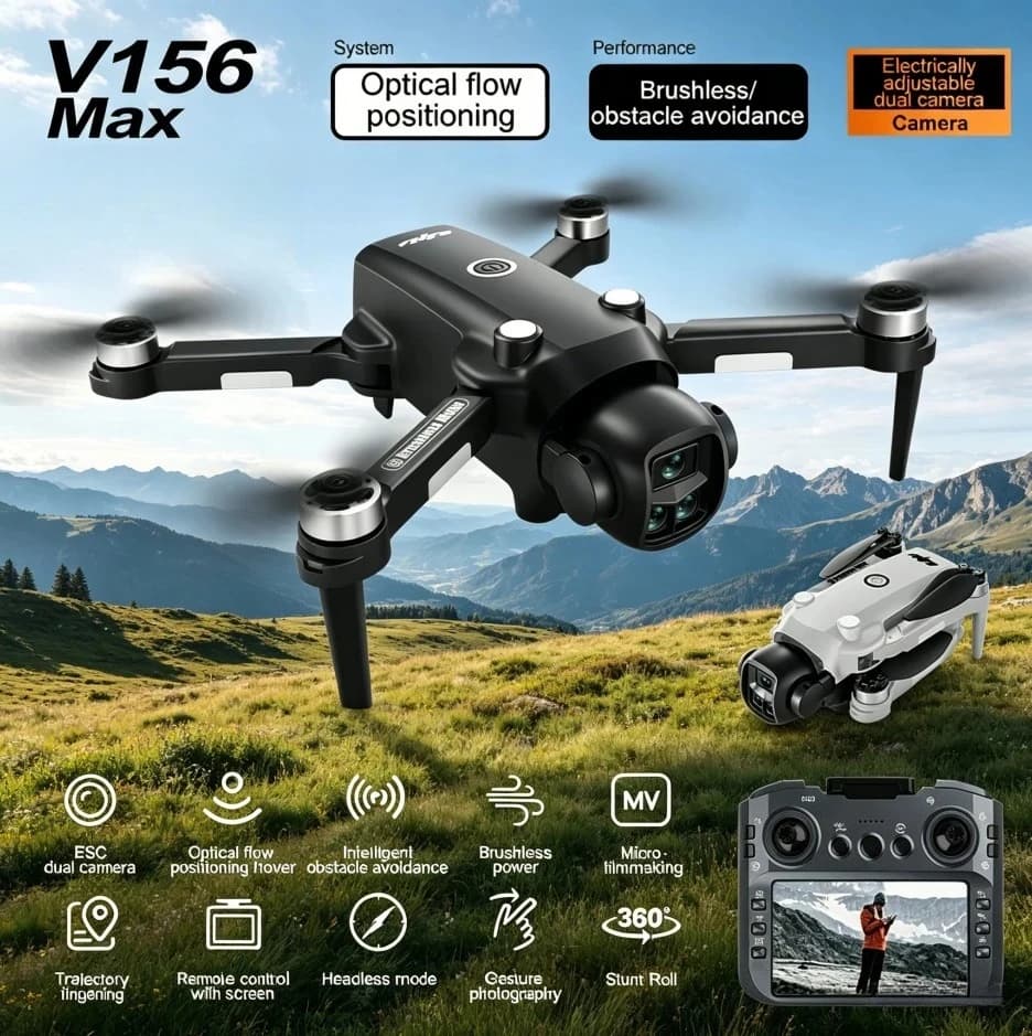 Original V156 MAX 4K 8K Drone 5G Brushless Anti Drop Four Axis Long-Range Obstacle Avoidance Foldable Quadcopter RC GPS Dron