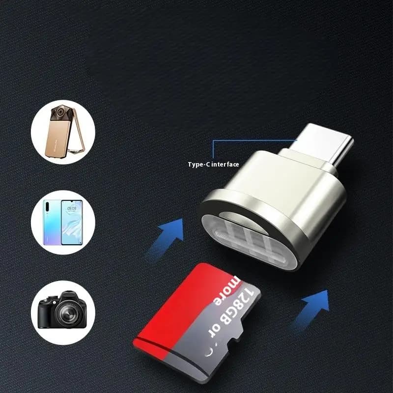 Lettore di schede mobile TF USB 3.1 Type-C in lega di zinco da 1 pz per lettore di schede OTG multifunzionale per laptop Xiaomi
