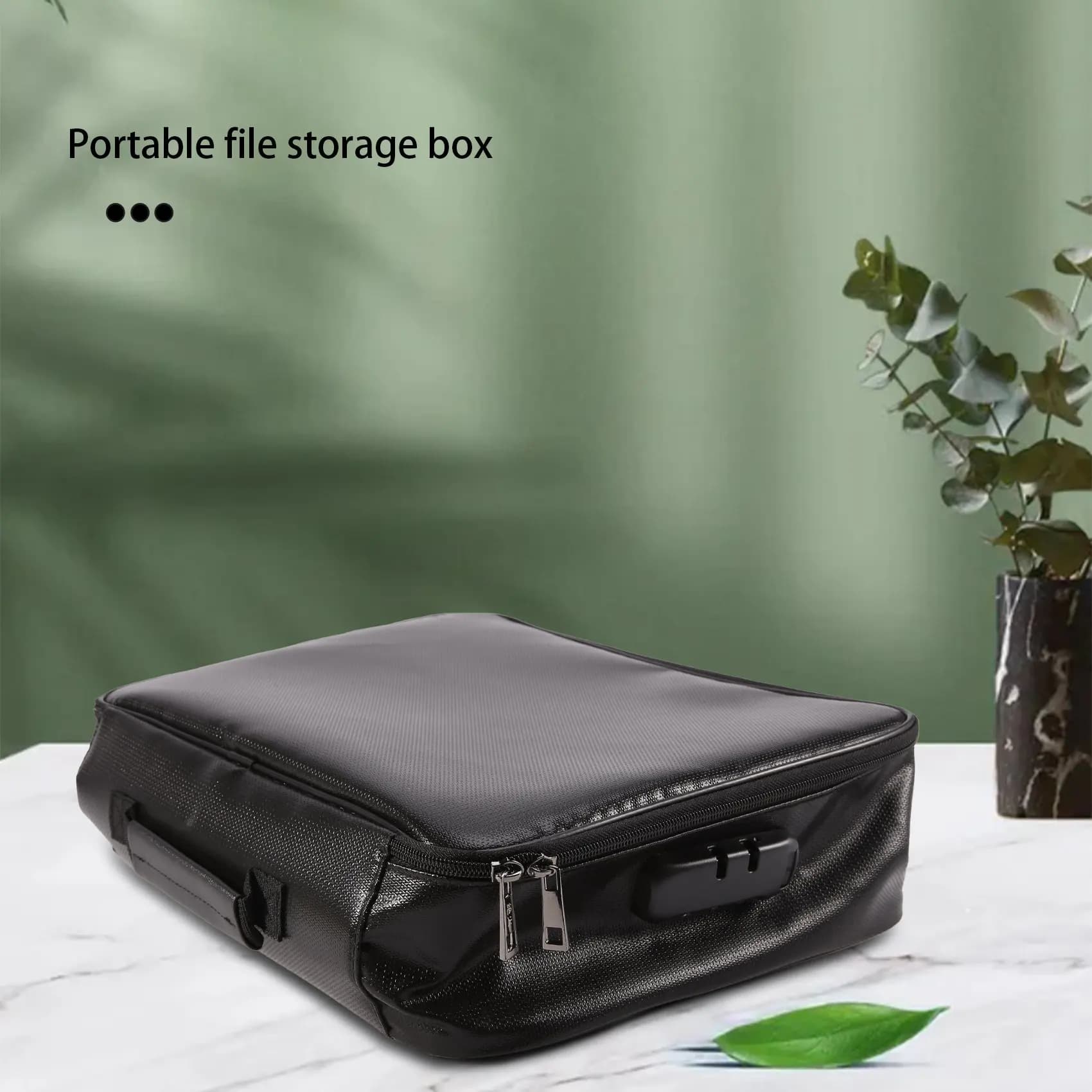 ABKS-Organizer Bag Fireproof Document Bag With Lock Portable Filing Storage Box Holder For Document File Passport Certificate