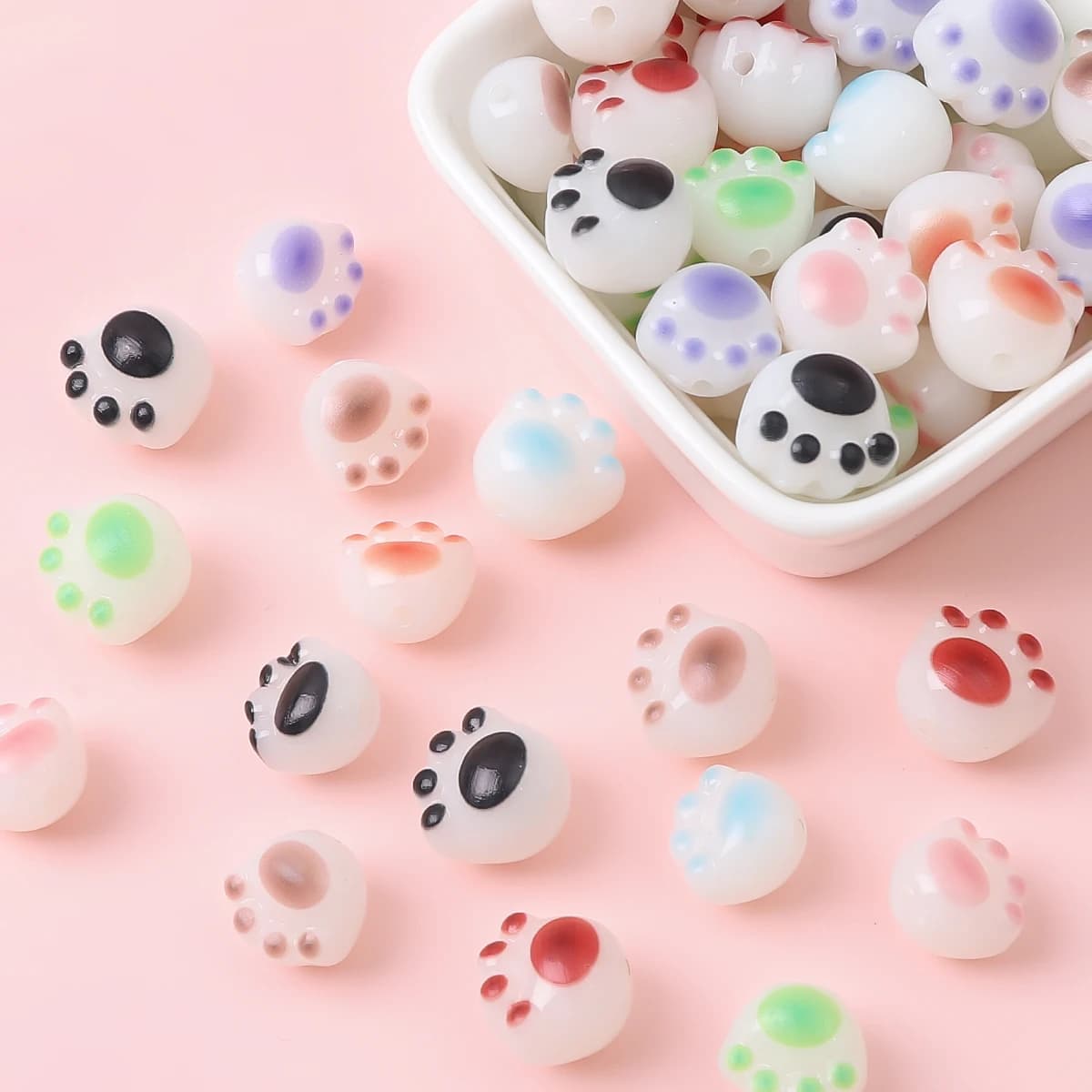 10/20 pezzi di carbone acrilico alla griglia carino gatto artiglio perline gioielli fai da te fatti a mano braccialetto collana orecchini accessori