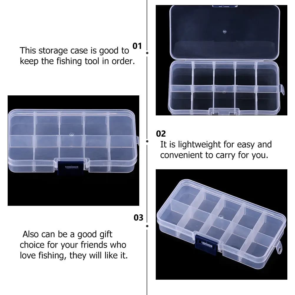 Scatola Porta Attrezzi da Pesca Contenitore Portaoggetti Custodia per Gadget Scatola per Esche in Plastica PP per Alimenti Durevole Pratica Idea Regalo per Pescatori