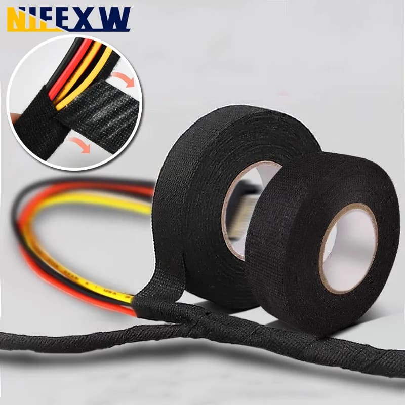 Nastro elettrico Cablaggio resistente al calore Cablaggio per auto Nastro elettrico isolante impermeabile Nastro in tessuto autoadesivo nero