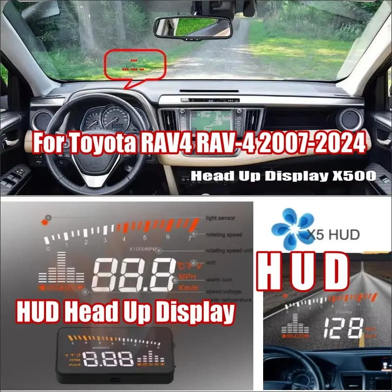 Display Head-Up HUD per Toyota RAV4 RAV-4 2007-2024, Schermo di Guida Sicura con Proiezione sul Parabrezza