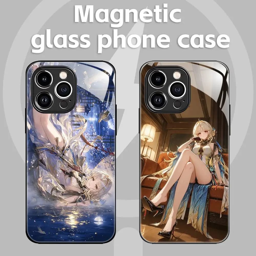 Wuthering Waves Suisui Phone Case For iPhone17 16 15 14 13 12 11 X XR XS 8 Plus Mini Pro Max Glass Magnetic Case