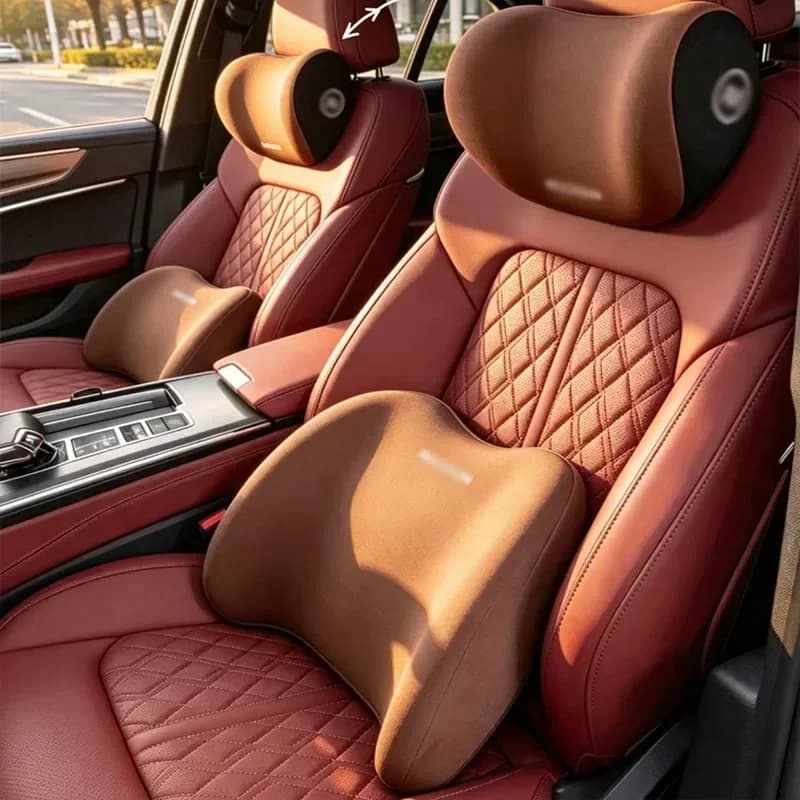 Car Universal Headrest Lumbar Memory Foam Cervical Lumbar Support Car Headrest Backrest Pillow Office Car Interior Accessories
