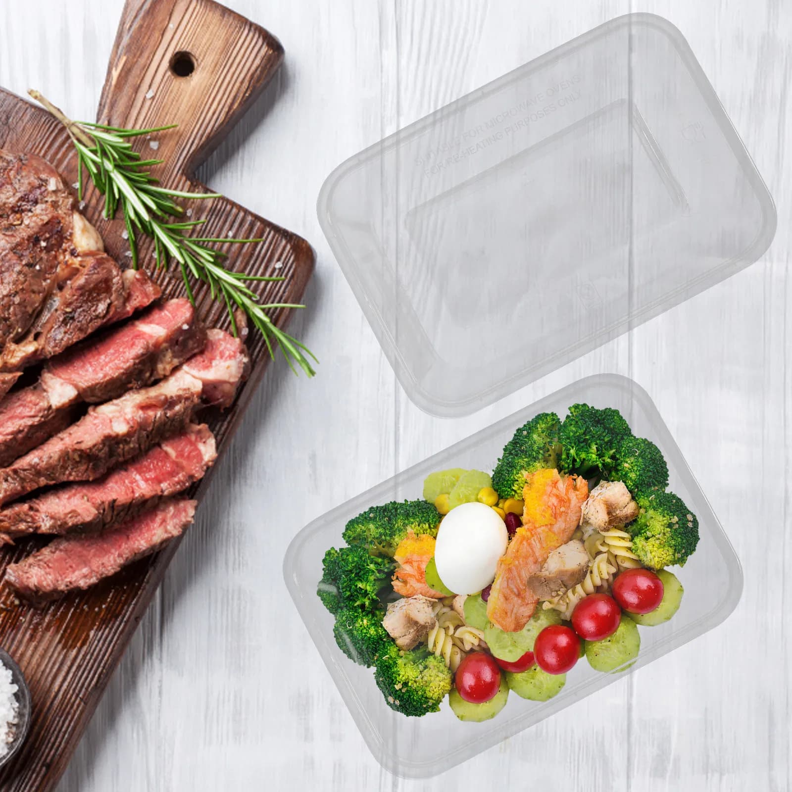 25 Contenitori Premium in PP per Alimenti da Microonde, Ermetici con Scomparti, Porta Pranzo Portatile con Coperchio per Scuola e Lavoro