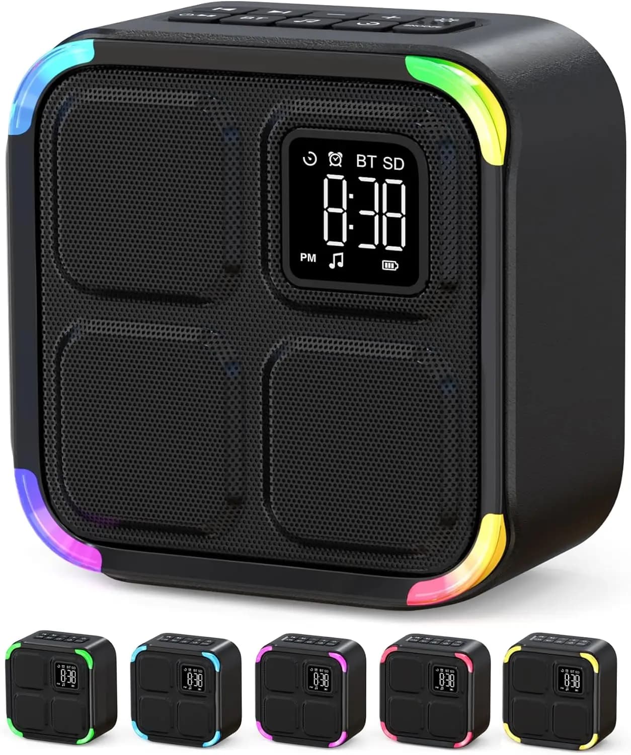 8 modalità di illuminazione Luce notturna che cambia colore Sveglia con altoparlante wireless Bluetooth dimmerabile con macchina per dormire a luce ricaricabile