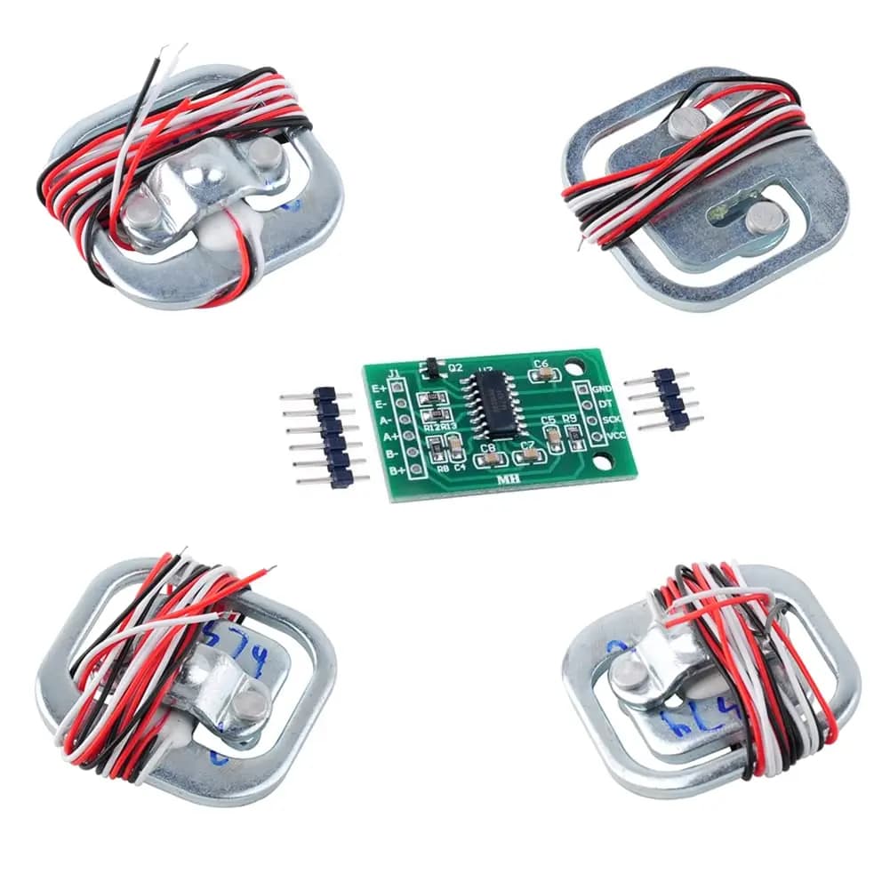 4 pcs 50 kg Card Cell Half Bridge Extensive Body Balance Human Sensor Weight + 1 pcs HX711 AD Amplifier Module for Arduino