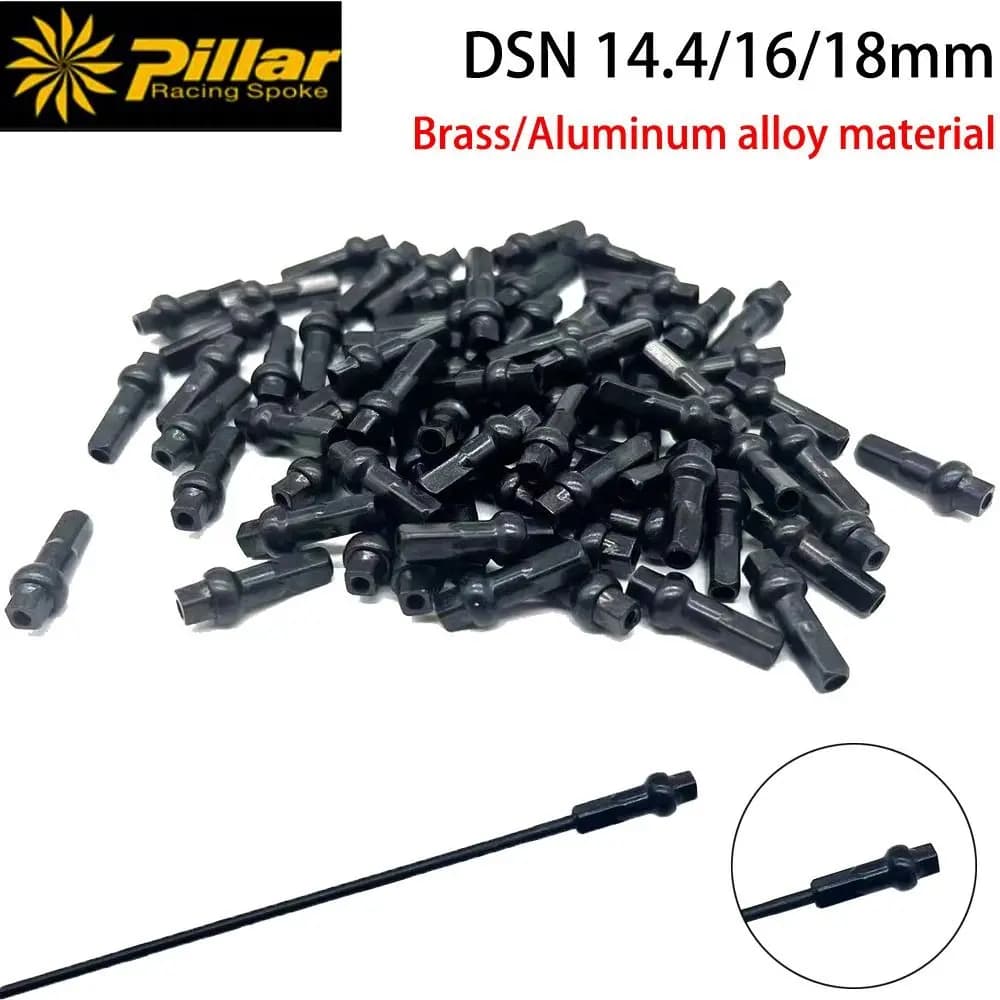 10 Pezzi Nippli per Bicicletta da Strada DSN in Ottone/Lega di Alluminio Antiusura, Tappi per Raggi 14G 14mm 16mm 18mm per Ruote di Bici da Strada