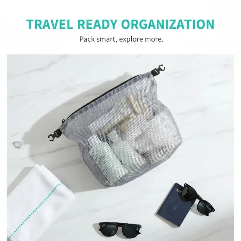 Mesh Waterproof Cosmetic Bag Portable Portable Cosmetic Storage Bag Large Capacity Transparent Wash Bag Travel Storage Bag
