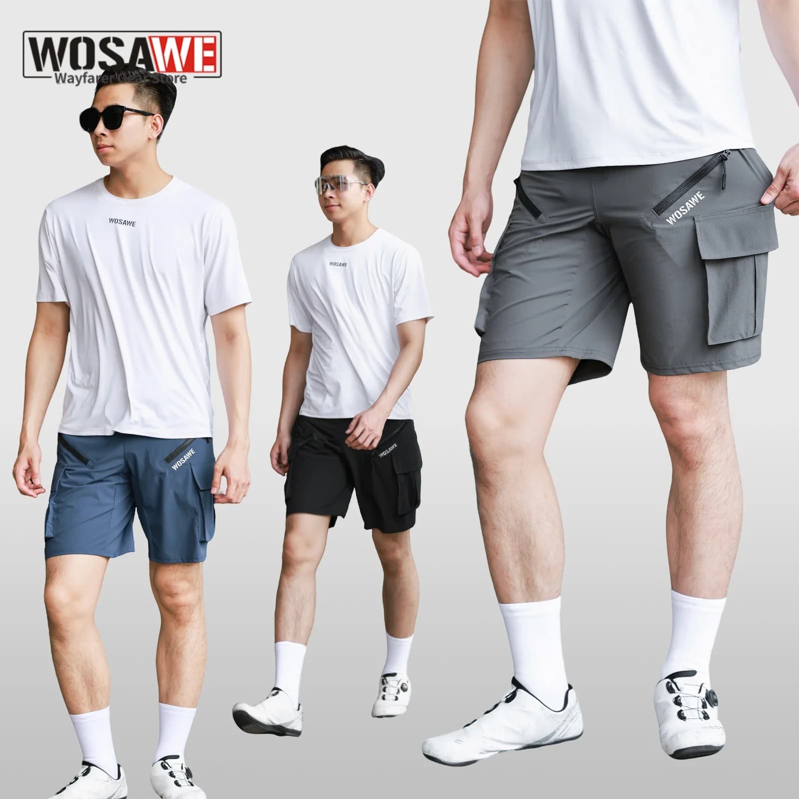 WOSAWE MTB Shorts Motocross Racing Mountain Bike Trousers Bicycle Offroad Cycling Summer Short Pants
