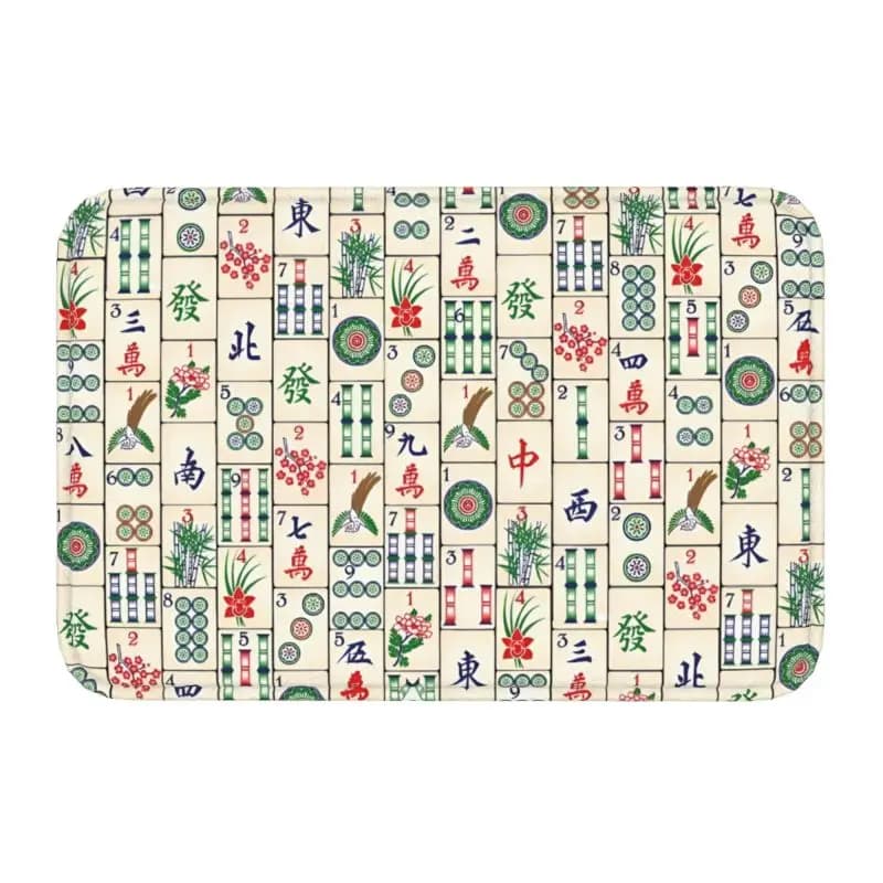 Tappetino da ingresso personalizzato per piastrelle Mahjong, modello di gioco, porta d'ingresso, bagno esterno, cucina, zerbino, tappeto da giardino