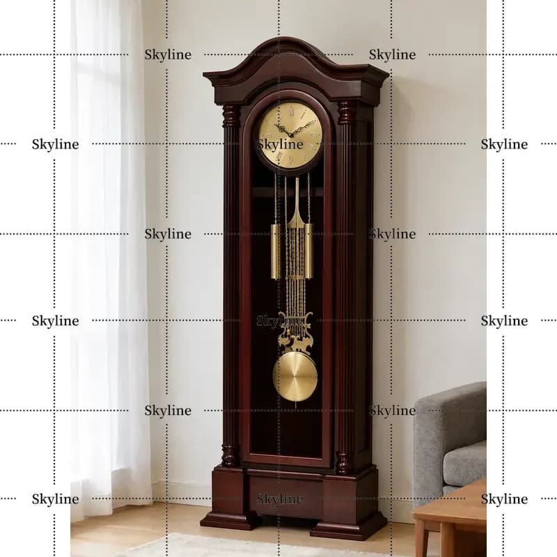 for German Helmler Floor Clock Living Room Home New Chinese Retro European Polaris Old-fashioned Table Vertical Pendulum