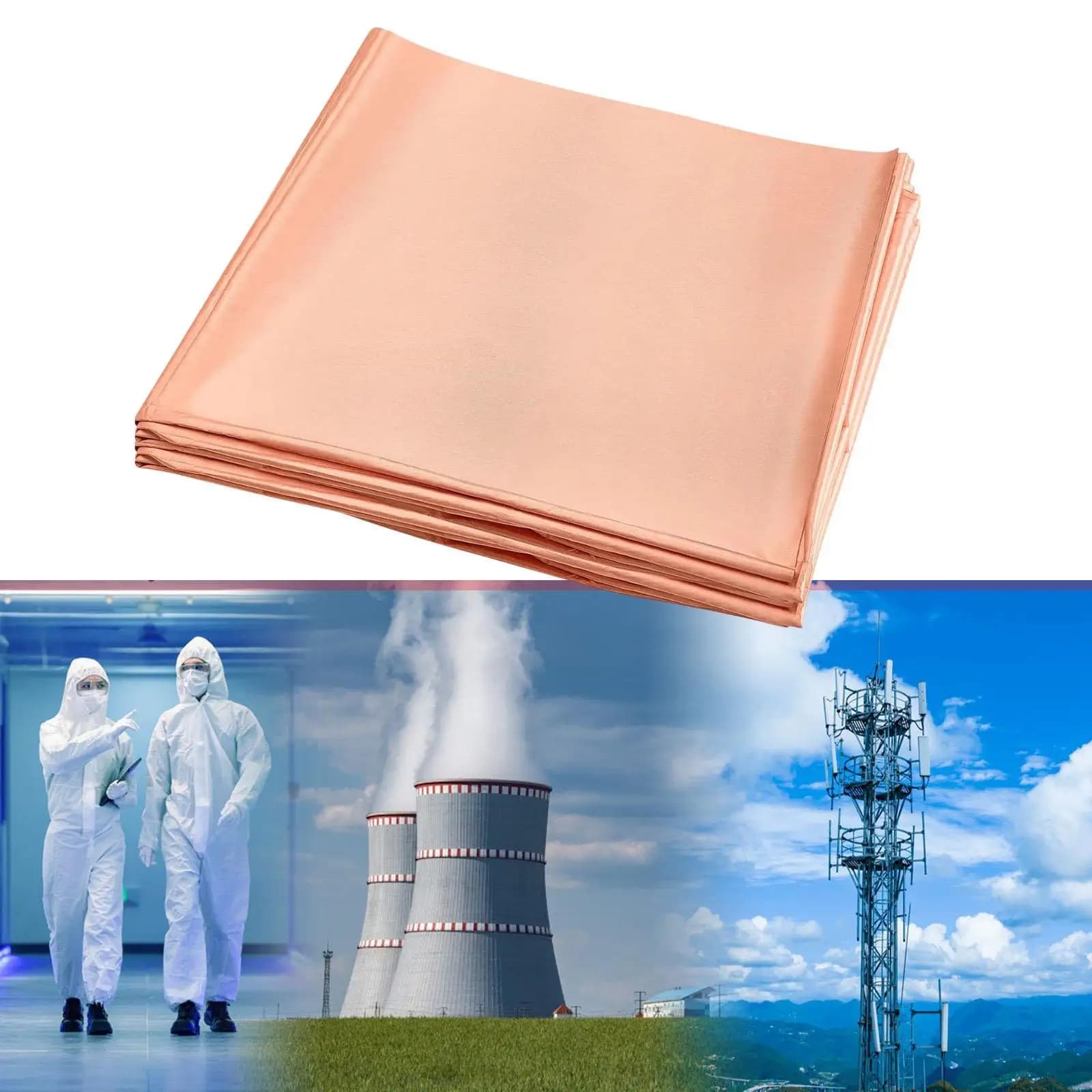 Faraday Curtain Copper Shielding Cloth Anti Radiation Blocker for EMI Data Protection Home Use