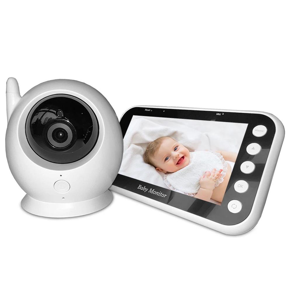 Baby monitor da 4,3 pollici con fotocamera e audio Visione notturna a infrarossi Monitoraggio della temperatura di conversazione bidirezionale Videocamera per bambini Babyfoni