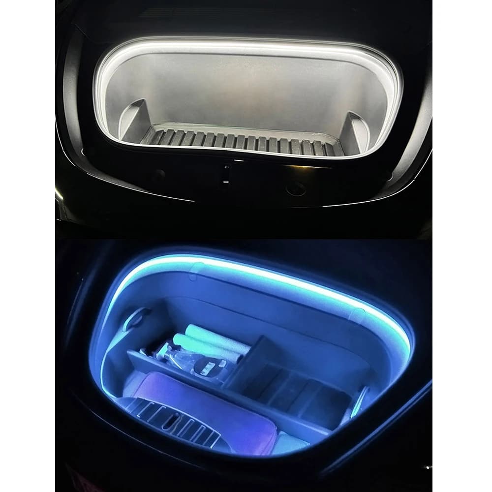 Per Tesla Model 3 YSX RGB APP Controllo Illuminazione ambientale Lampada decorativa Luci del bagagliaio anteriore Interni auto Luce al neon Striscia LED