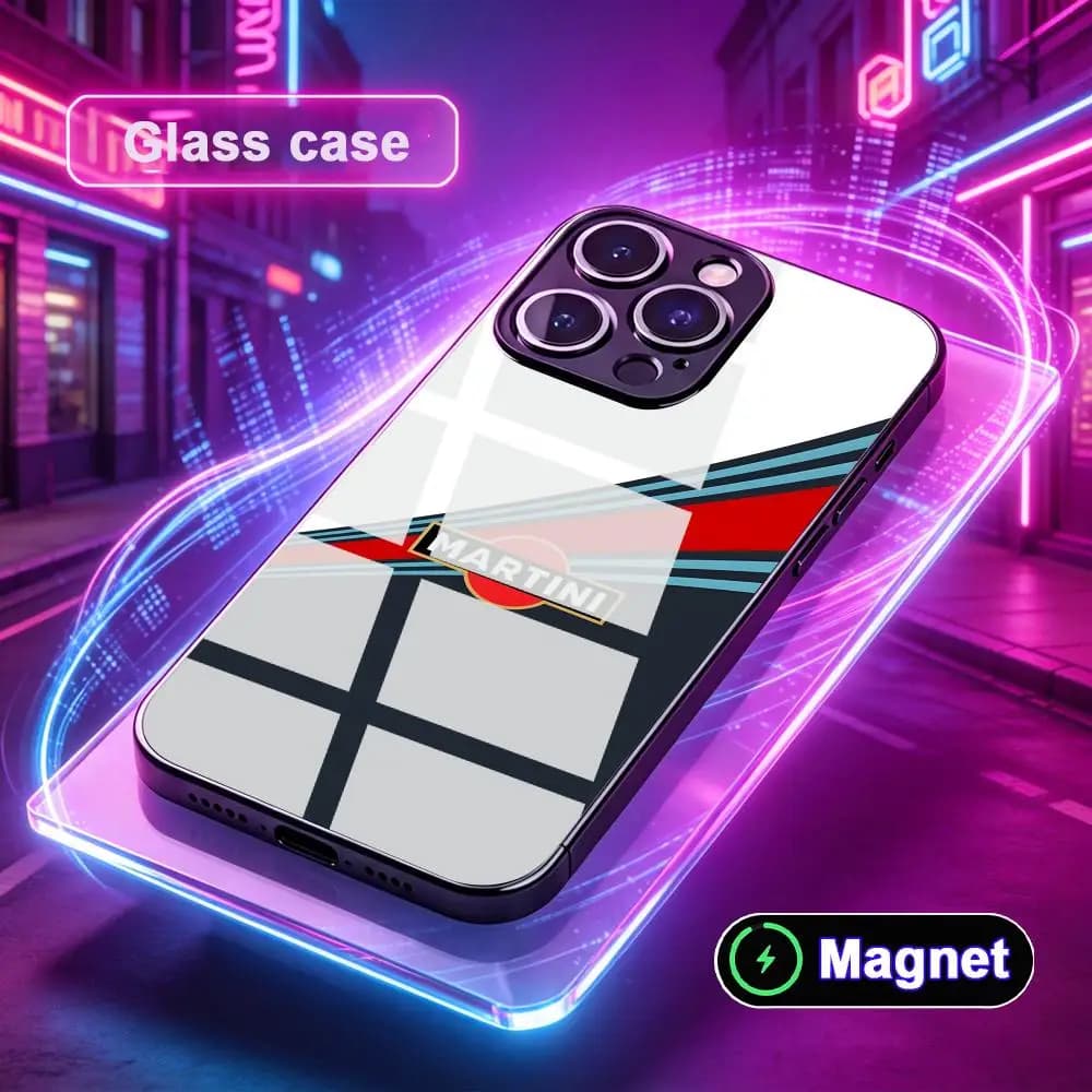 Fashion M-Martinis Glass Magnet Mobile Phone Case for iPhone 17 16 15 14 13 12 11 Air Pro Max Plus Mini Colorful Cover