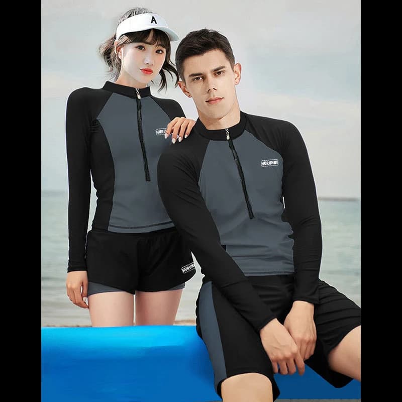 Snorkeling suit for couple, quick drying surfsuit for sun protection for men and women, long sleeve swimsuit, complete with jellyfish for lovers