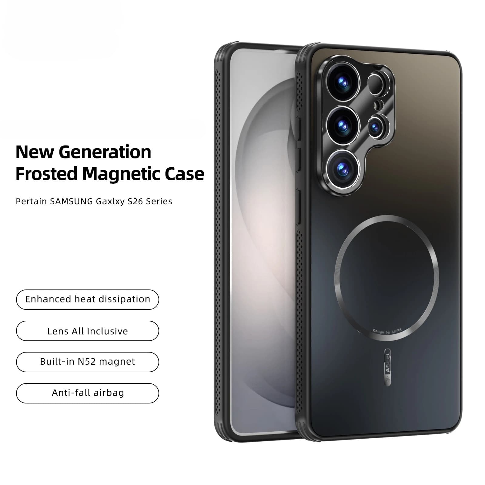 Per Magsafe Custodia per telefono antiurto opaca con dissipazione del calore magnetica per Samsung Galaxy S26 Ultra Plus S25 Edge Lens Protect Cover