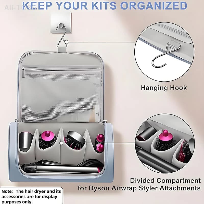 Portable hairdryer holder bag, waterproof, for curling iron, hairdryer organizer, cosmetic bag, xkdae travel case