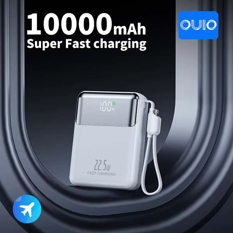 OUIO Portable Power Bank With 20000mAh Large Capacity, Equipped With Charging Cable, 22.5W Super-Fast Charging,For iPhone17-15