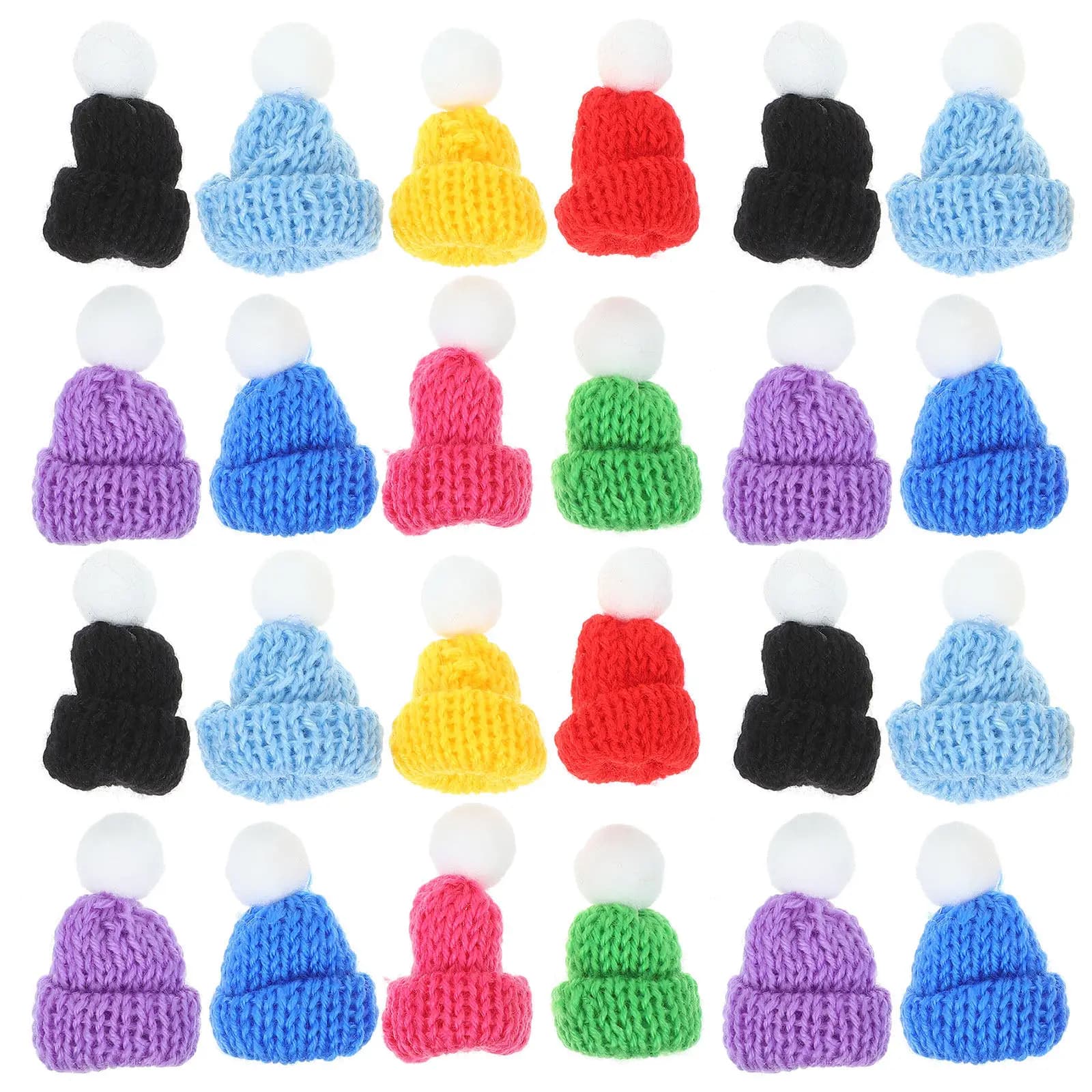 40 Pezzi Mini Cappelli di Babbo Natale in Lana, Forniture Fai-da-Te per Decorazioni Natalizie, Ornamenti Creativi Fatti a Mano per Cover di Telefoni, Vestiti, Borse, Scarpe