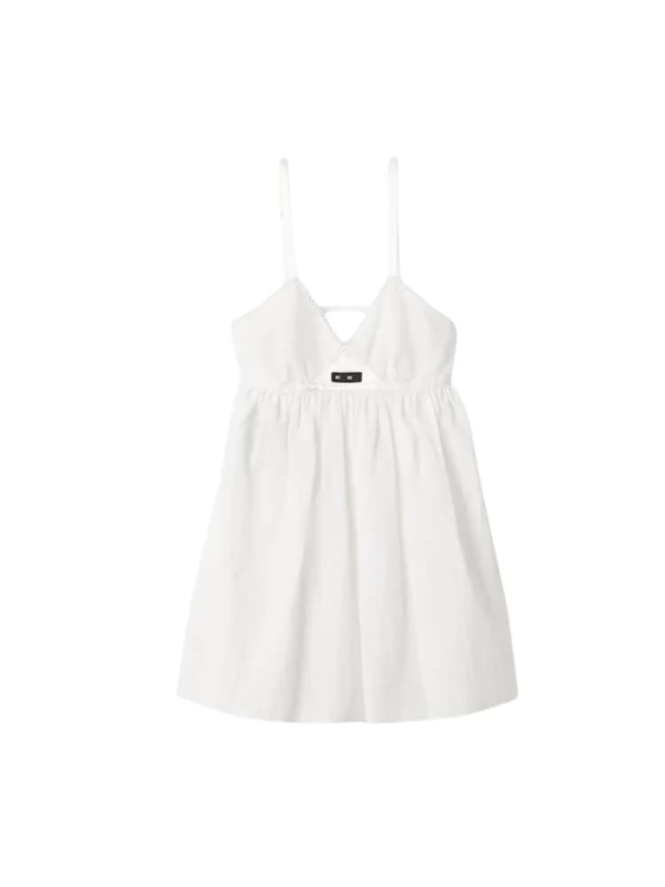 Abito Casual in Cotone Traspirante con Logo Ricamato a Lettere, Effetto Chiffon, Stile Regale, Nuova Collezione 2026