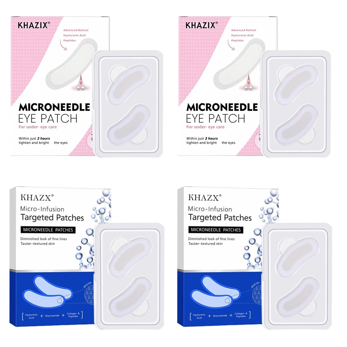 1/2 Packs of Micro Patch for Eyes, Mask Eyes with Micro Needles and Hyaluronic Acid, Subcular Patch for Inflatable Eyes, Occhiaie e Rughe