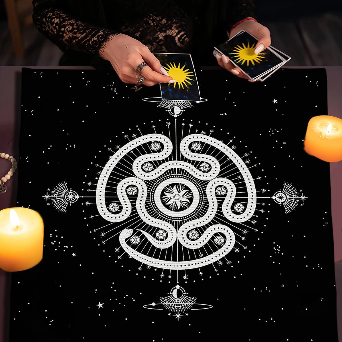Hecate Dea Tarocchi Carte Tovaglia Strega Altare Panno Per Lettori Tarocchi Divinazione Panno Pendolo Rituale Zerbino Gioco Da Tavolo Pad