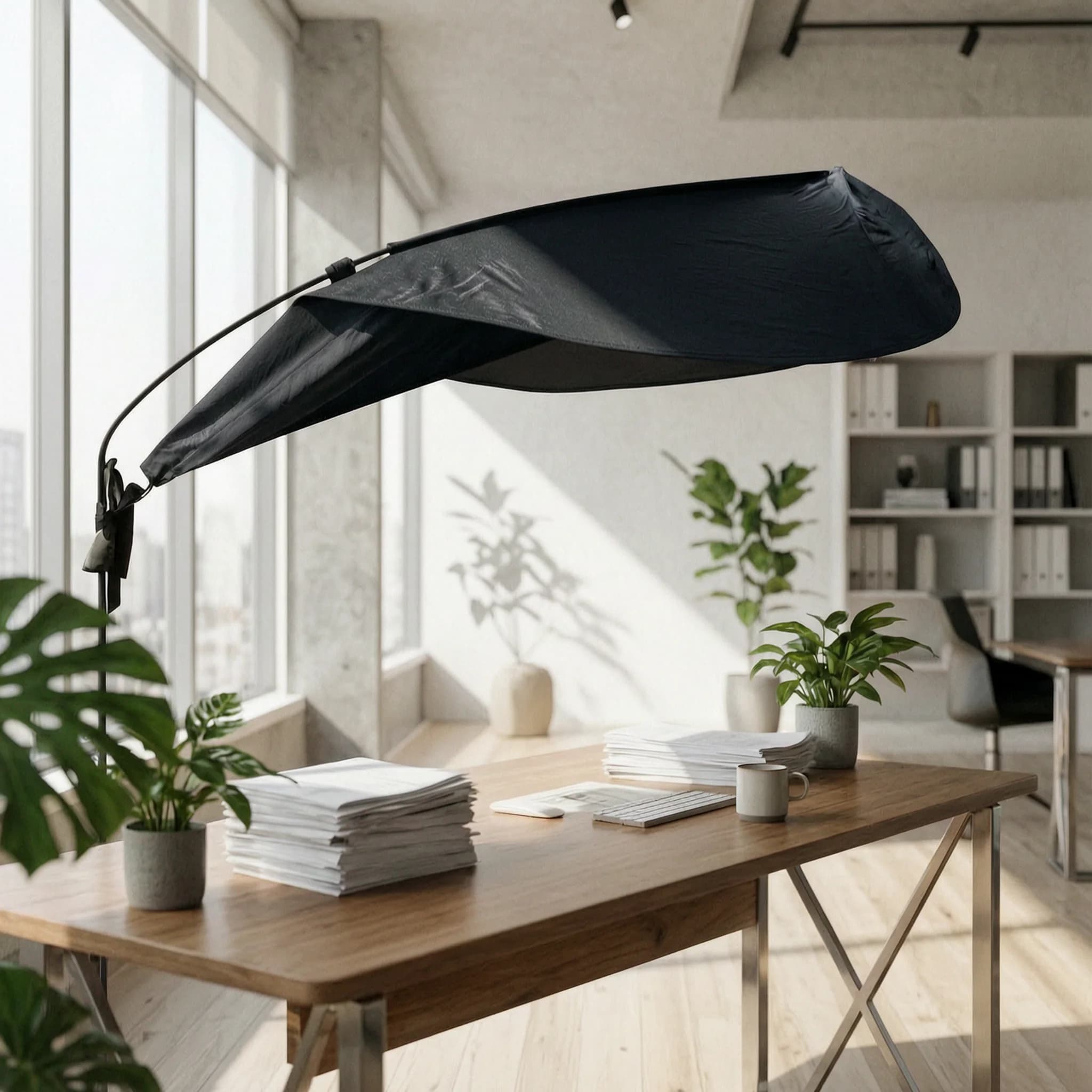 Schermo Parasole per Condizionatore, Tenda Privacy da Scrivania, Ombreggiante per Ufficio, Portatile e Pieghevole