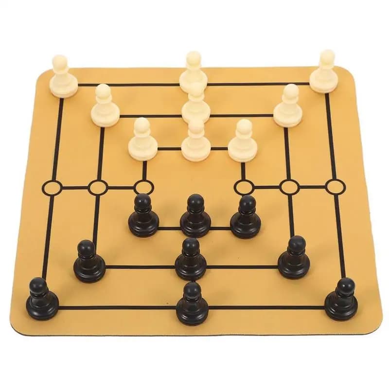 Set di giochi di scacchi Morris da nove uomini Giochi di strategia tradizionali Set di scacchi in legno Antica Roma Giocattoli educativi per bambini Adulti
