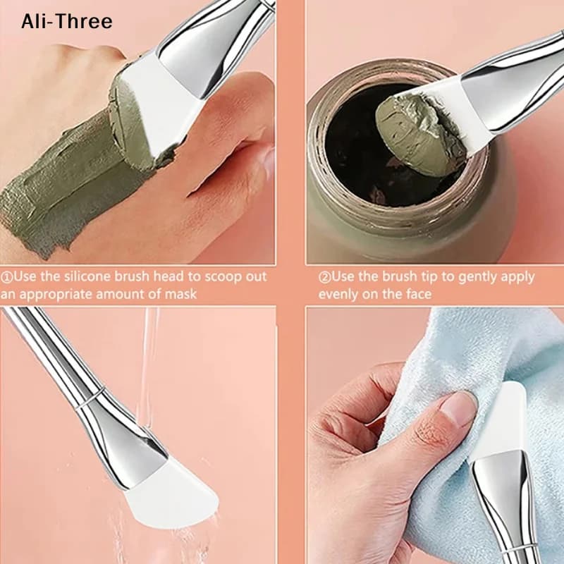 Soft Silicone Brush for Face Mask, Professional Brushes for Cream and Fango, Cosmetic Tool for Fondotinta and Gel, Care of Fai-da- Leather ♪