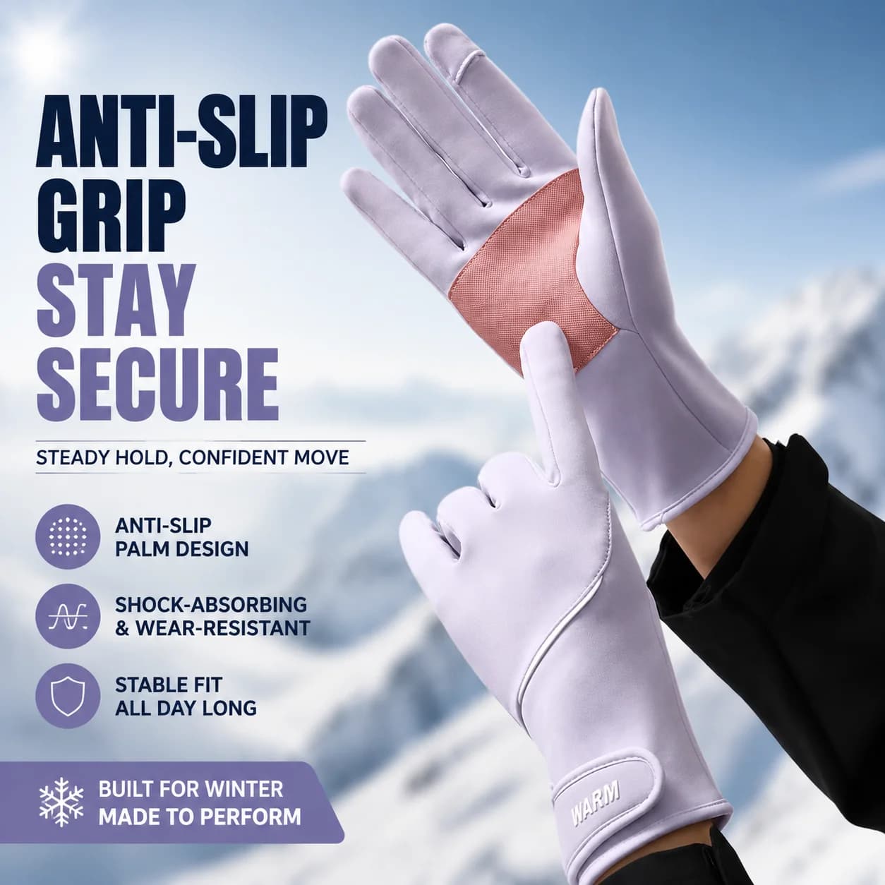 Lady's Extreme Cold Windproof Warm Gloves - Slip-resistant Touchscreen Full-Finger Coverage,Cycling Ski Cold Protection