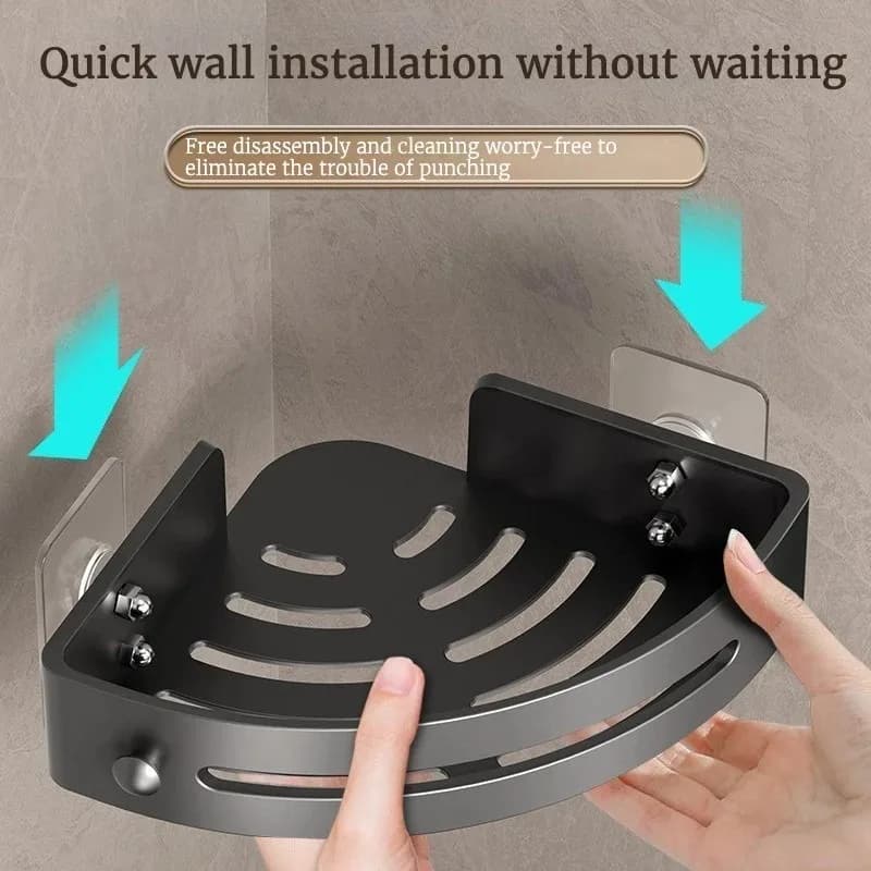 1PCS Adhensive Bathroom Shampoo Holder Shower Caddy Shelves Storage No Drill Shelf Corner Towel Holder Shelves for Home Kitchen