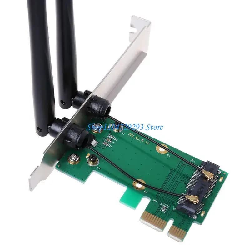 Wireless Card Mini WiFi PCI-E for Express to PCI-E Adapter 2 Antennas