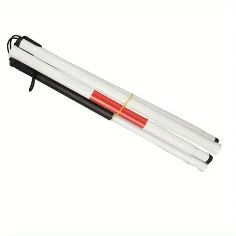 Aluminum Alloy Blind Walking Stick Reflective Anti-slip Handle Trekking Stick for Hiking Durable Portable Folding Stick Elder