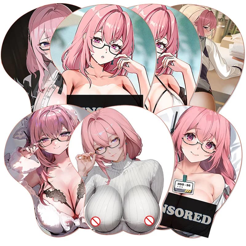Anime Yanagi Tsukishiro 3D Mouse Pad Zenless Zone Zero ZZZ ERO Mousepad Silicone Titty Boobs Poggiapolsi MousePad Oppai Mouse Mat