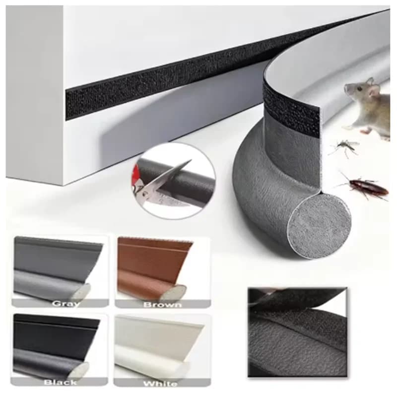 96cm 1-4pcs Flexible Door Seal Strip Soundproof Windproof Cuttable Anti-cold Washable Door Gap Weatherstrip Self Adhesive Strip